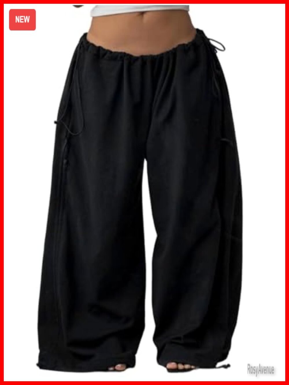 Wide Leg Palazzo Drawstring Pants Polyester Spandex Loose Fit Comfort